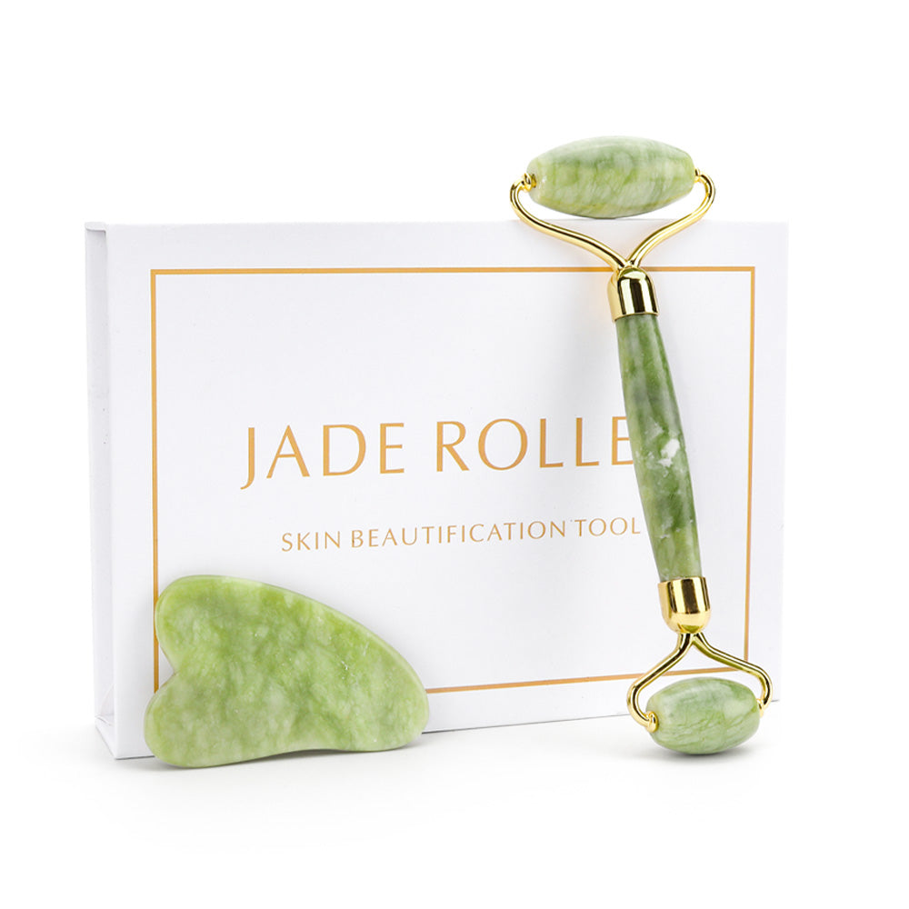 NATURAL STONE FACE ROLLER & GUA SHA