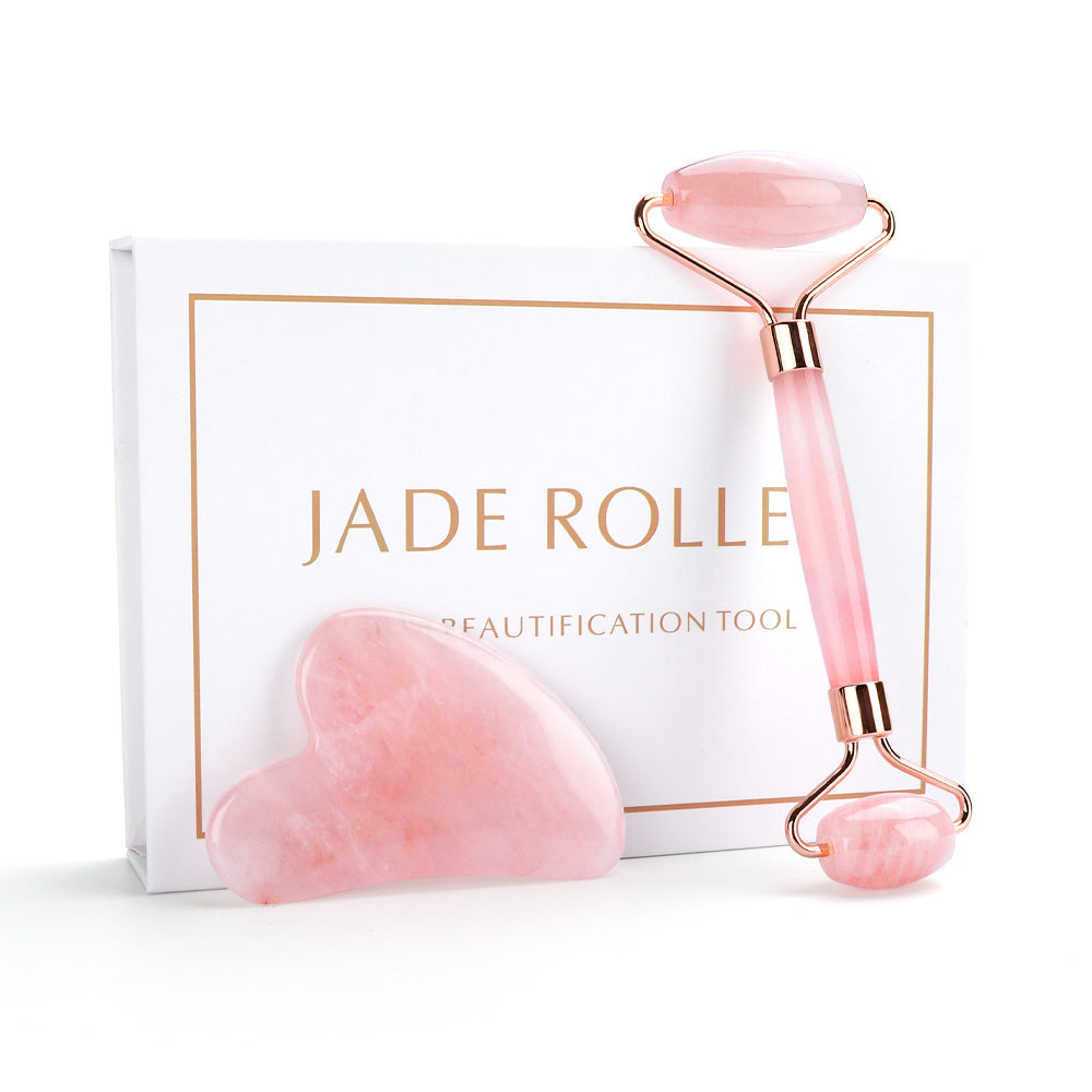 NATURAL STONE FACE ROLLER & GUA SHA